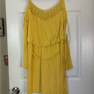 Bisou Bisou Yellow Long Sleeve Dress